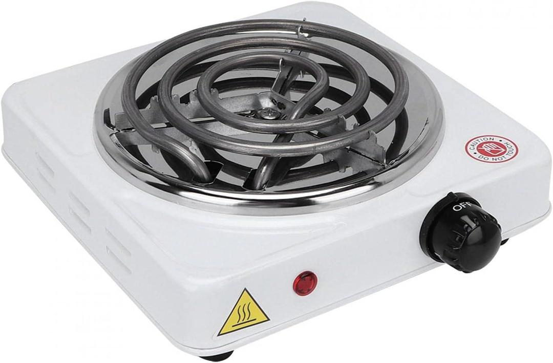 Portable Electric Stove White Stainless Steel Compact