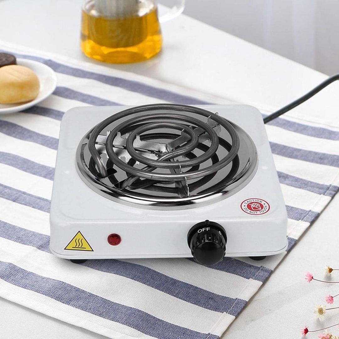 Portable Electric Stove White Stainless Steel Compact