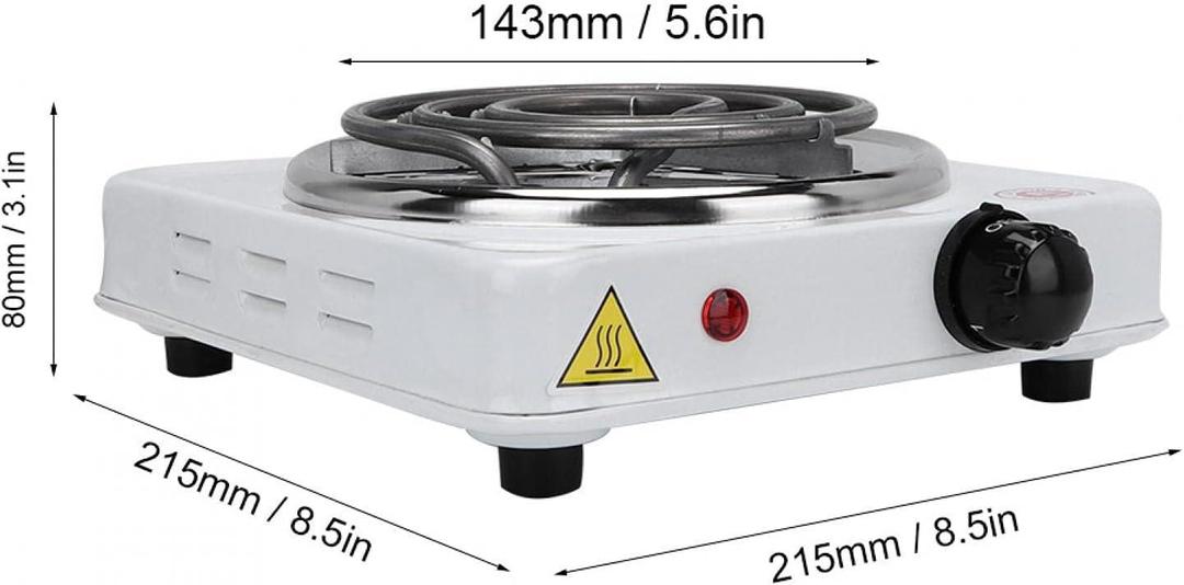 Portable Electric Stove White Stainless Steel Compact