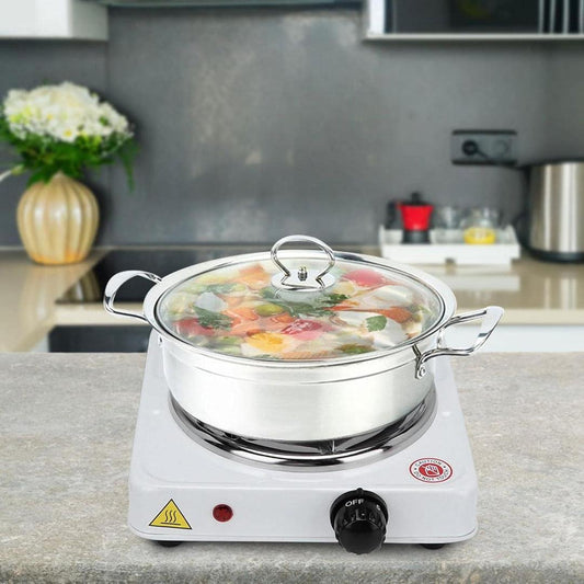 Portable Electric Stove White Stainless Steel Compact