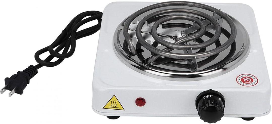 Portable Electric Stove White Stainless Steel Compact